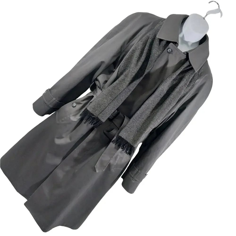 NWOT! LONDON FOG! DOVE GRAY FULL LENGTH THERMAL TRENCH COAT, BELTED! SZ 46R